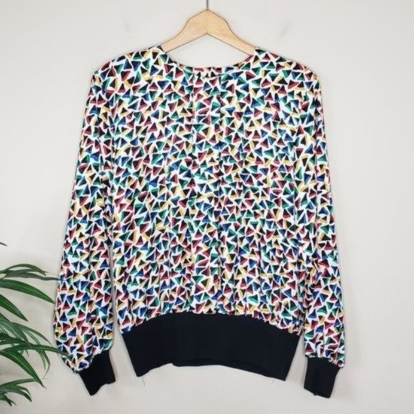 Vintage Tops - Vintage Erena | Triangle Print Blouse